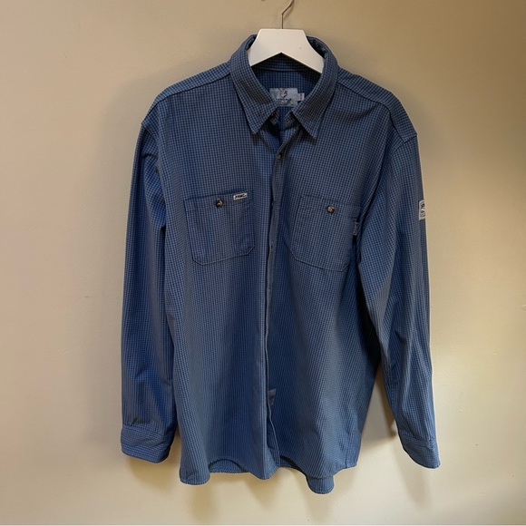 Tyndale ~Flame Resistant Cat 2 Check Button Down Work Shirt in XL Long - Picture 13 of 13